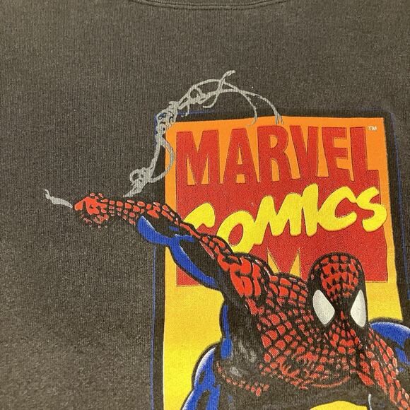 SPIDER-MAN Vintage 1993 Crewneck Pullover Sweatshirt Size XL Black - Picture 6 of 14